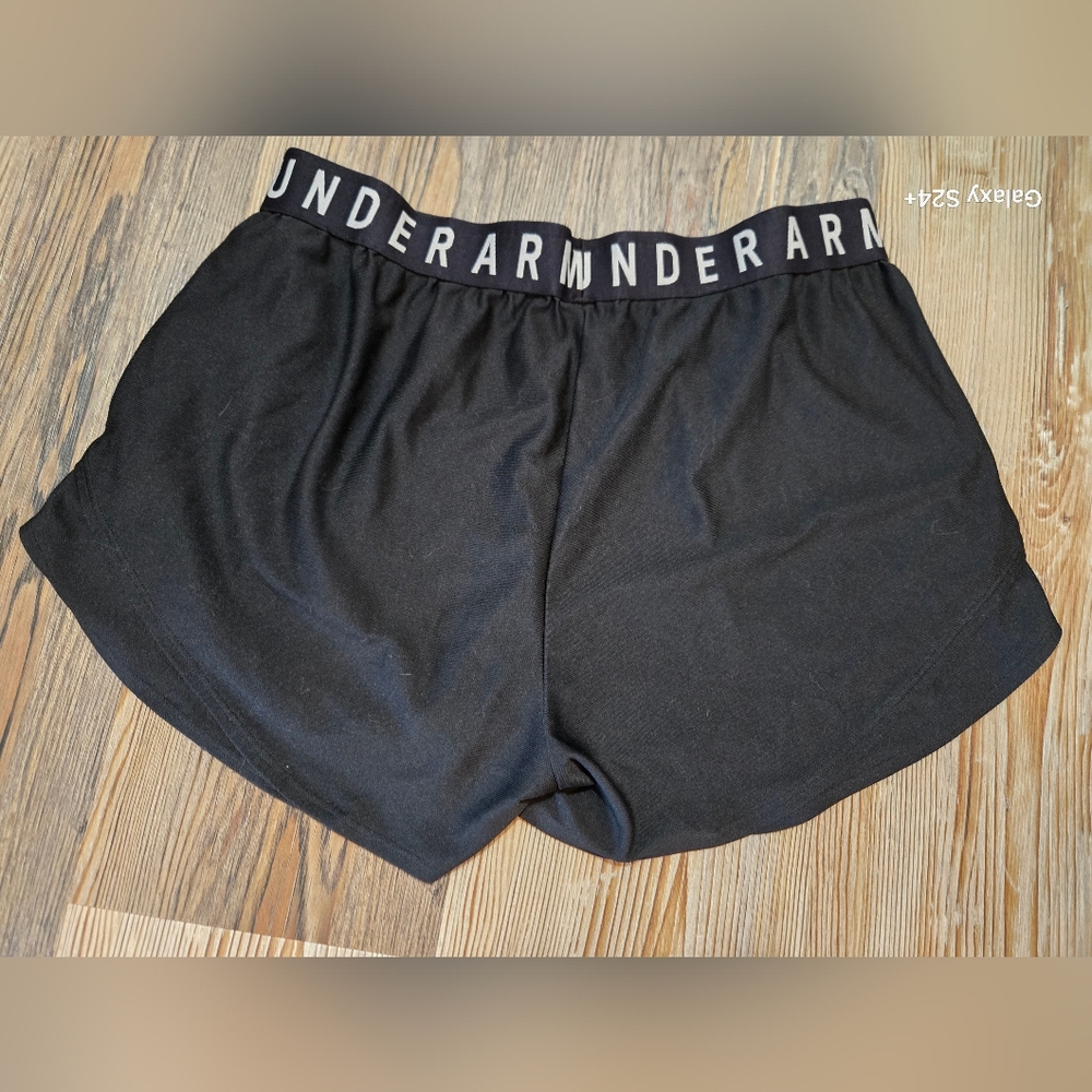Under Armour Black Athletic Shorts with White Logo - Picture 9 of 10